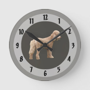 Apricot Poodle Round Clock