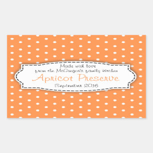 Apricot preserve jam orange food label sticker