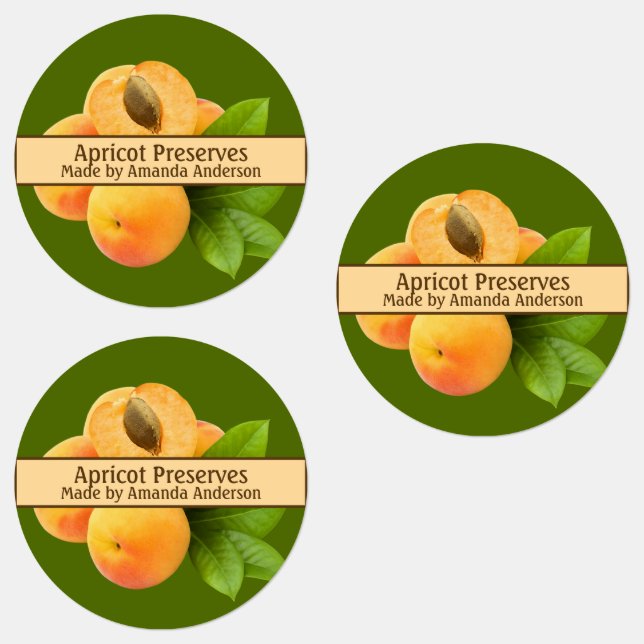 Apricot Preserves Modern Circle Food Label (Group)