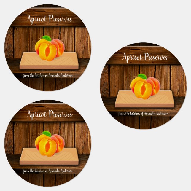 Apricot Preserves Rustic Circle Food Label (Group)