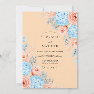 Apricot Refined Spring Wedding Invitation