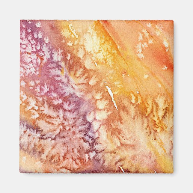 Apricot Rose Abstract Design Magnet (Front)