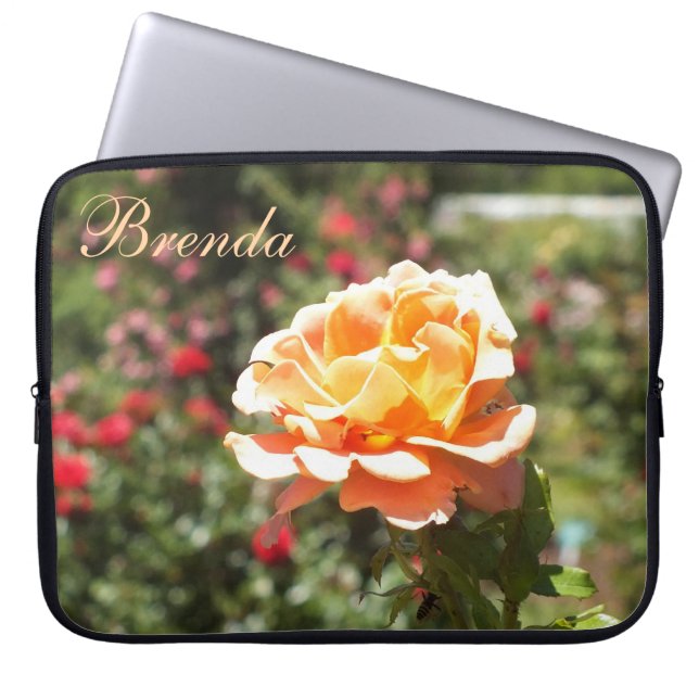 Apricot Rose Laptop Sleeve *personalize* (Front)