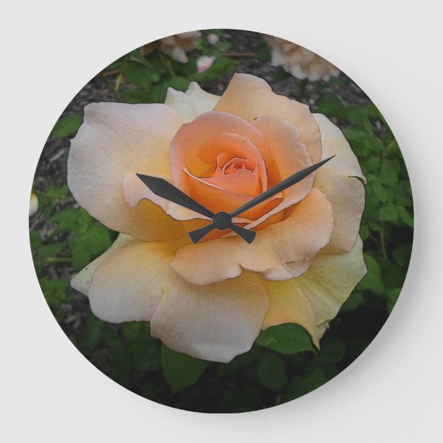 Apricot Rose Large Clock (Front)