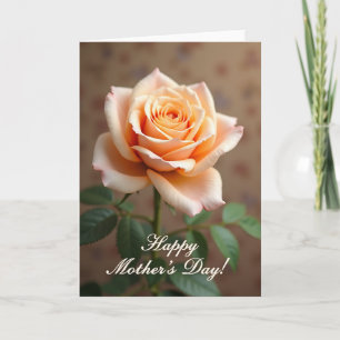 Apricot Rose Mothers Day Card