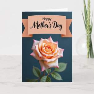 Apricot Rose Mothers Day Greeting Card