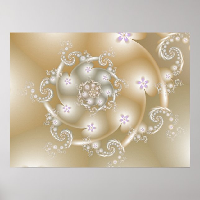 Apricot Rose Spiral Poster (Front)