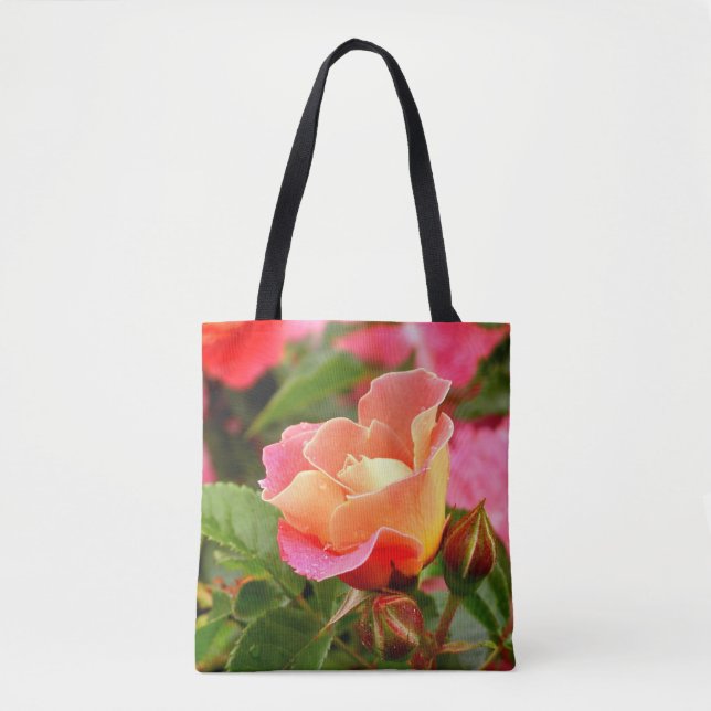 Apricot Roses Tote Bag (Front)