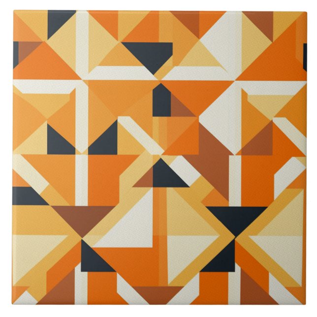 Apricot Serenity Modern Geometric Harmony Tile (Front)