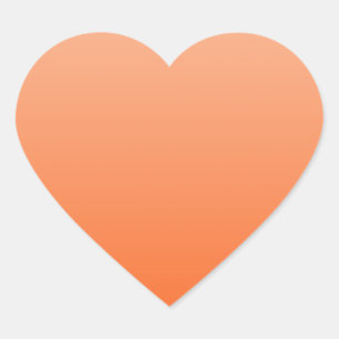 Apricot to Tangelo Horizontal Gradient Heart Sticker