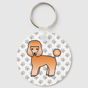 Apricot Toy Poodle Cute Cartoon Dog Keychain