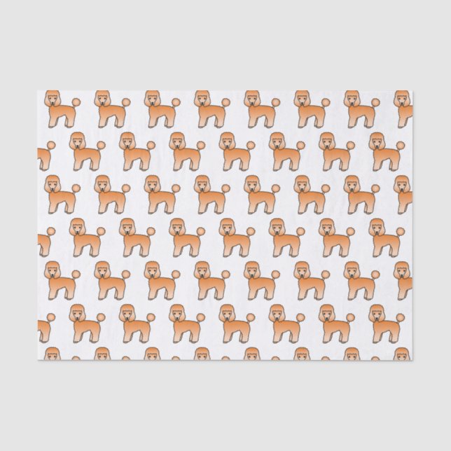 Apricot Toy Poodle Cute Cartoon Dog Pattern Tissue Paper (Front)