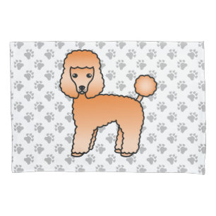 Apricot Toy Poodle Cute Cartoon Dog Pillowcase