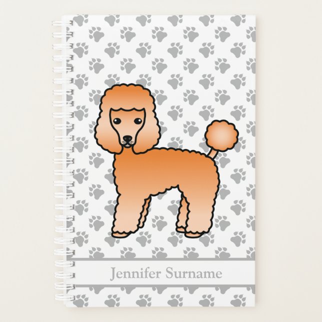 Apricot Toy Poodle mignonette Cartoon Chien & Text (Devant)
