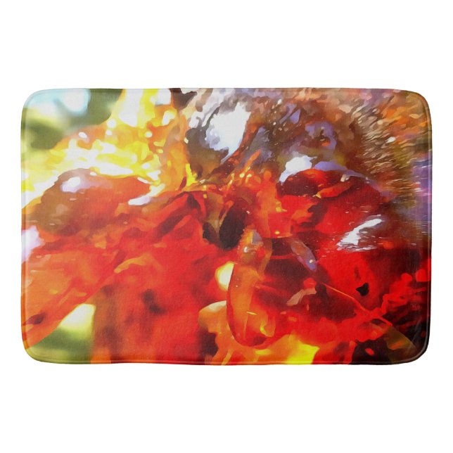 Apricot Tree Leaked Resin Abstract Abstract Painti Bath Mat (Front)