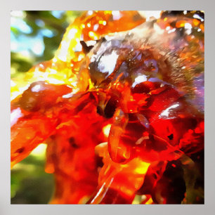 Apricot Tree Leaked Resin Abstract Abstract Painti Poster