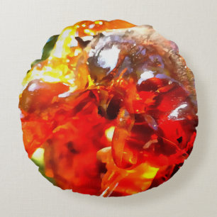 Apricot Tree Leaked Resin Abstract Abstract Painti Round Pillow