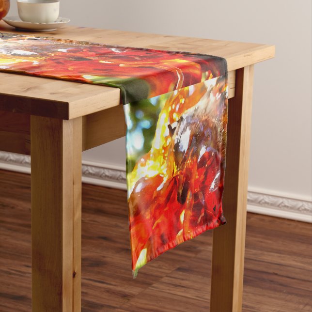 Apricot Tree Leaked Resin Abstract Abstract Painti Short Table Runner (In Situ)