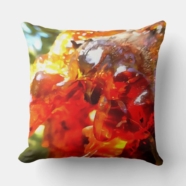 Apricot Tree Leaked Resin Abstract Abstract Painti Throw Pillow (Front)