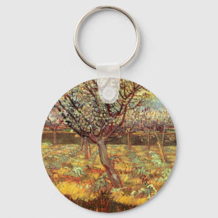 Apricot Trees in Blossom by Vincent van Gogh Keychain