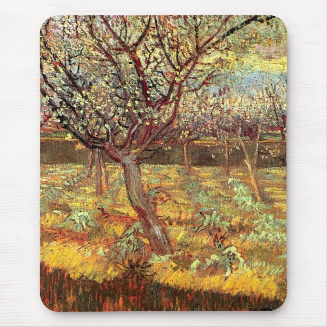 Apricot Trees in Blossom by Vincent van Gogh Mouse Pad (Front)