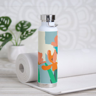 Apricot Tulips Artistic Modern Color Blocks Spring Water Bottle