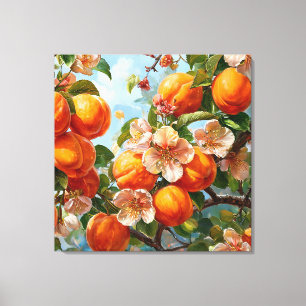 Apricot watercolor canvas print