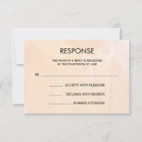 Apricot Watercolor Wedding Response Card for RSVP