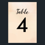 Apricot Watercolor Wedding Table Number Cards<br><div class="desc">Modern. Minimal. Delicate. This collection uses clean lines,  classic typefaces,  and a soft background texture to create an elegant look for your special day.</div>