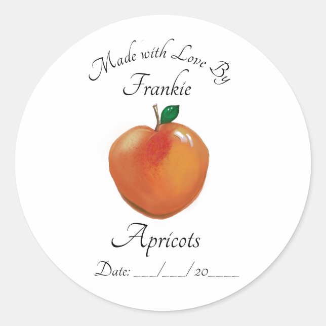 Apricots Conserve et Stickers Canning et Étiquette (Devant)