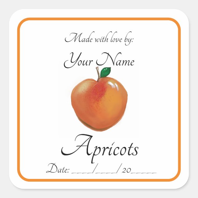 Apricots conserve les autocollants et les Étiquett (Devant)