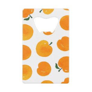 Apricots Watercolor White Background Vintage Credit Card Bottle Opener