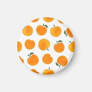 Apricots Watercolor White Background Vintage Magnet