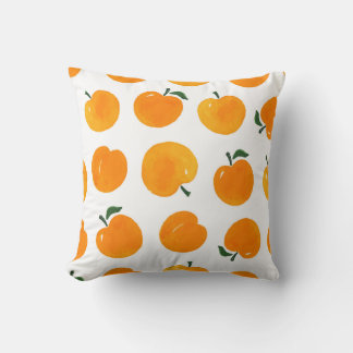 Apricots Watercolor White Background Vintage Throw Pillow