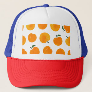 Apricots Watercolor White Background Vintage Trucker Hat