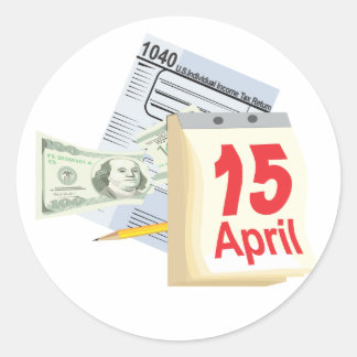 April 15 - classic round sticker