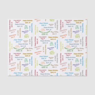 April, 16 Birthday Tissue Paper