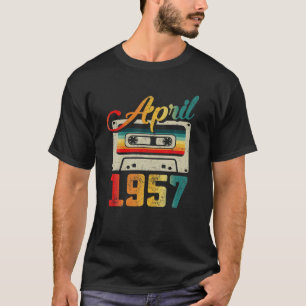 April 1957 Cassette Tape 64Th Birthday 64 Years Ol T-Shirt