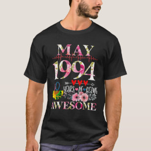 April 1994 Floral 30th Birthday 30 Years Of Being T-Shirt