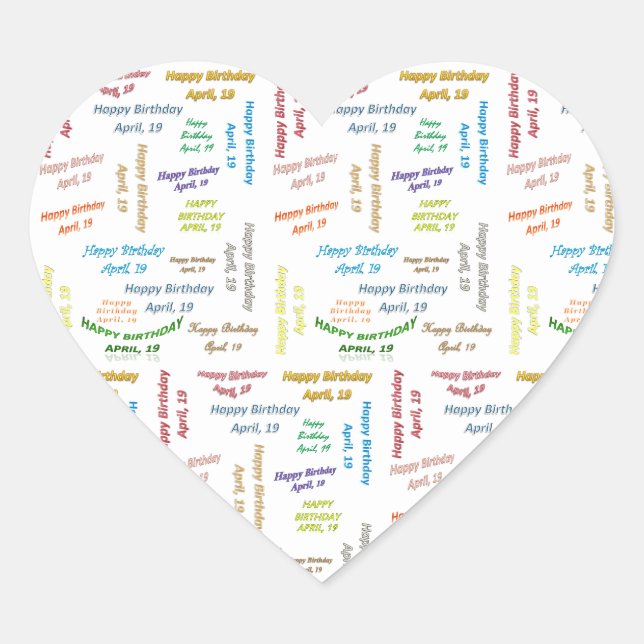 April, 19 Birthday Sticker (Front)