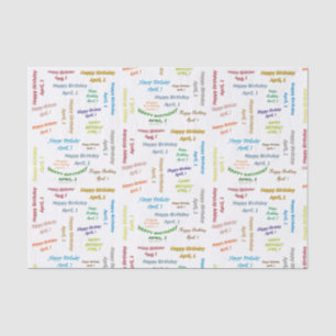 April, 1 Birthday Tissue Paper