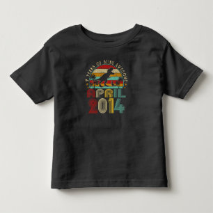April 2014 Boy Kids 7th Birthday Dinosaur T-Rex Toddler T-shirt