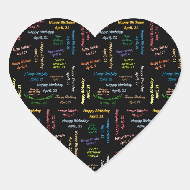 April, 21 Birthday Sticker (Front)