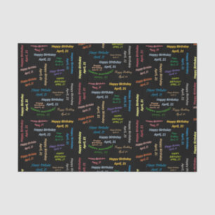 April, 21 Birthday Tissue Paper