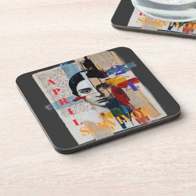 April 24 Survivor Beverage Coaster (Left Side)