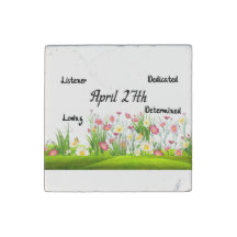 April 27th Birthdate Personality Marble Magnet