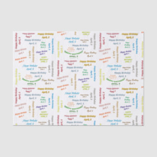 April, 5 Birthday Tissue Paper