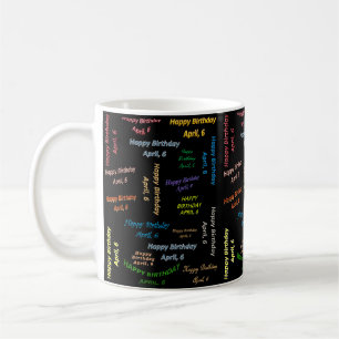 April, 6 Birthday Mug