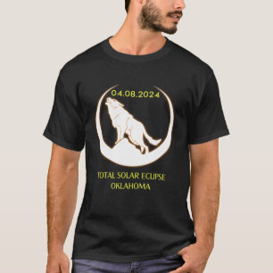April 8 2024 Total Solar Eclipse Oklahoma Wolf Sun T-Shirt