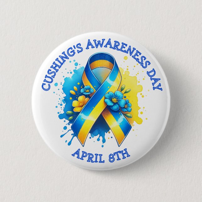 April 8th is Cushing's Awareness Day 2 Inch Round Button (Front)